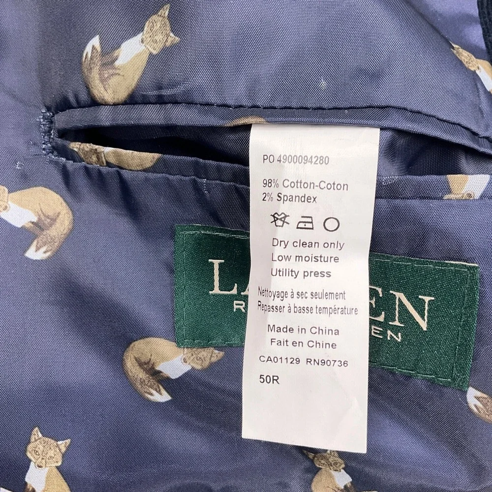 Ralph Lauren Lauren Blazer Mens‎ 50R/54 Teal Blue Corduroy Patch Preppy Academia
